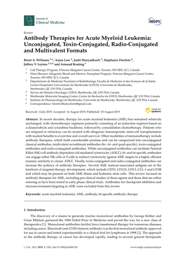 Antibody Therapies for Acute Myeloid Leukemia: Unconjugated, Toxin-Conjugated, Radio-Conjugated and Multivalent Formats