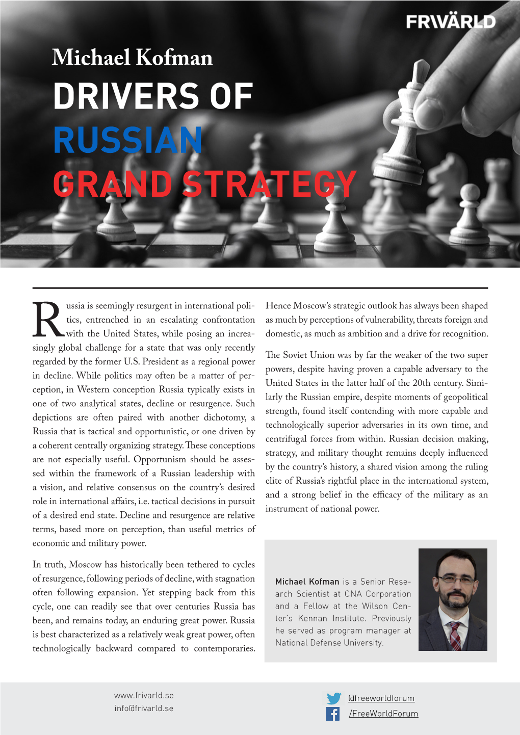 Drivers of Russian Grand Strategy