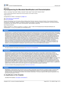 Pyrosequencing for Microbial Identification and Characterization