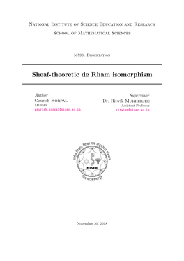 Sheaf-Theoretic De Rham Isomorphism