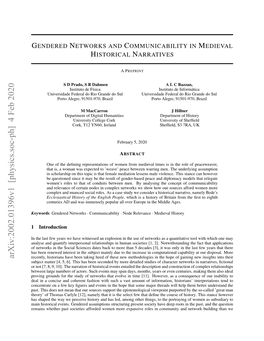 Gendered Networks and Communicability in Medieval