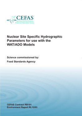 Nuclear Site Specific Hydrographic Parameters for Use with the WAT/ADO Models