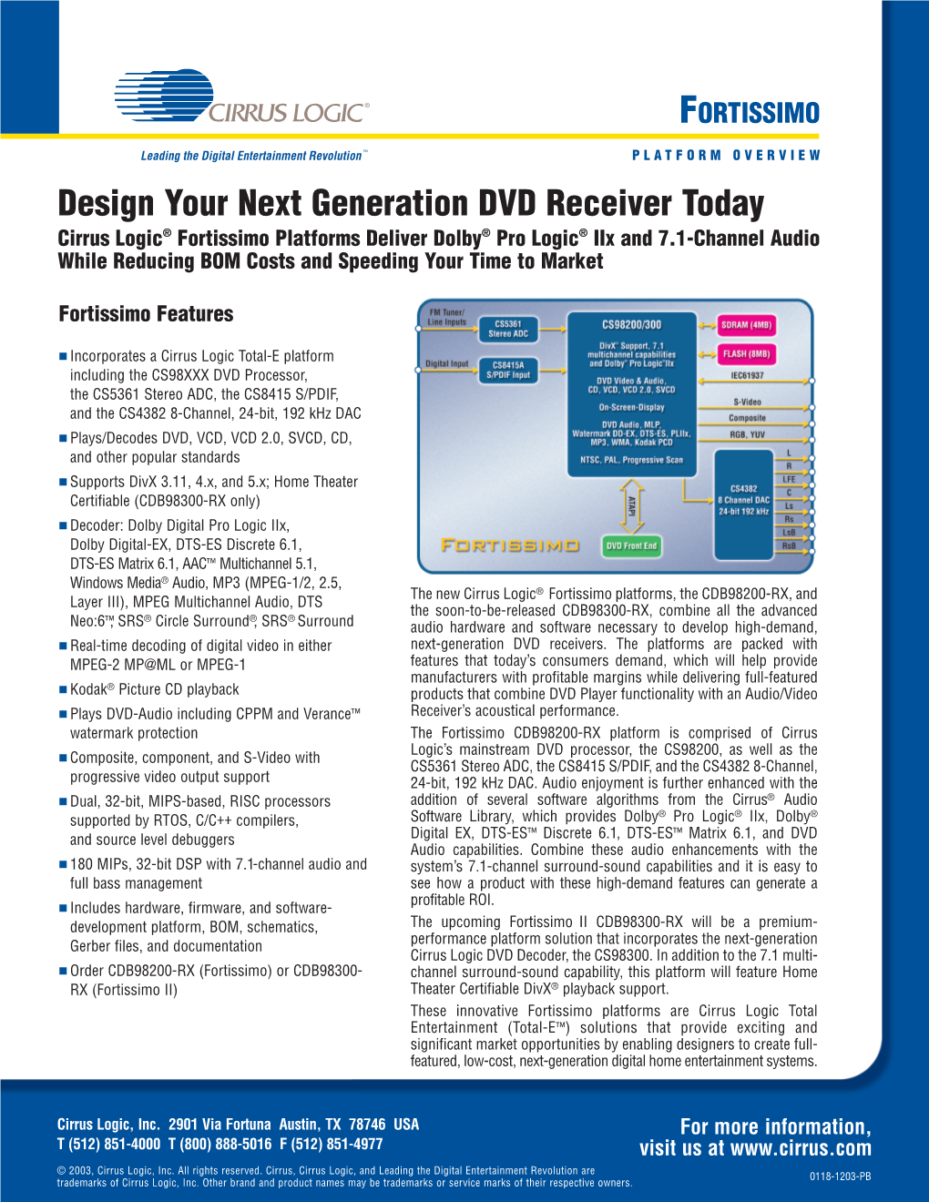 Design Your Next Generation DVD Receiver Today