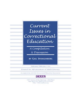 Current Issues in Correctional Education