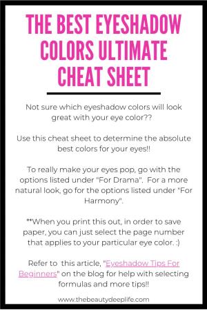 Eyeshadow Color Cheat Sheet