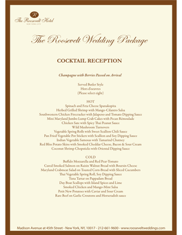 The Roosevelt Wedding Package