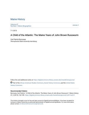 The Maine Years of John Brown Russwurm