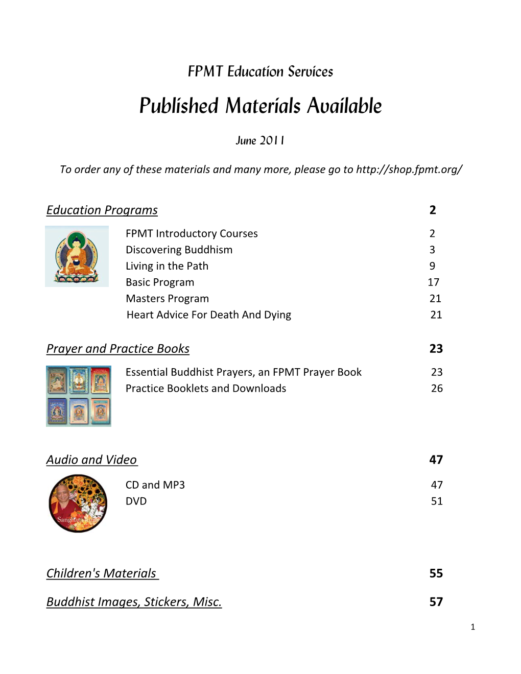 Published Materials Available