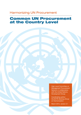 Guidelines on 'Common UN Procurement at the Country Level'