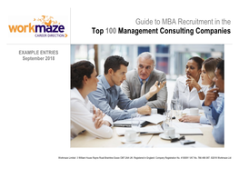 Example Entries from the Guide to MBA Recruitment in the Top 100 Management Consulting Companies