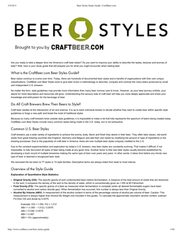 Beer Styles Study Guide | Craftbeer.Com