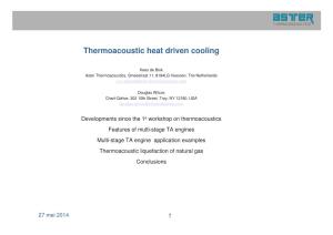 Thermoacoustic Heat Driven Cooling