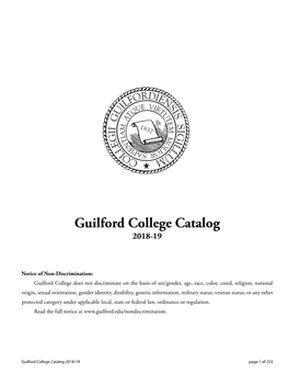 2018-19 Guilford College Catalog 2018-19 Page 233 of 233