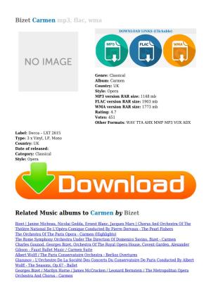 Bizet Carmen Mp3, Flac, Wma Related Music Albums To