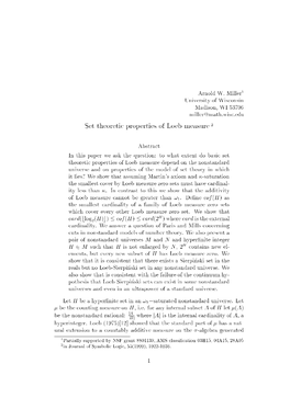 Set Theoretic Properties of Loeb Measure 2