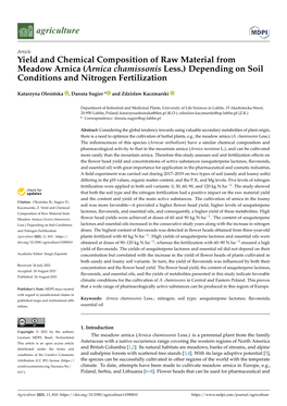 Arnica Chamissonis Less.) Depending on Soil Conditions and Nitrogen Fertilization