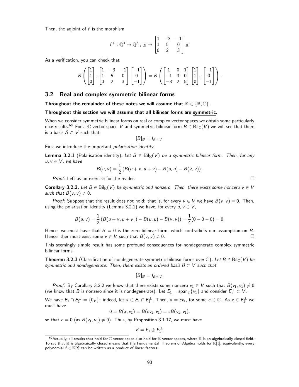 3.2 Real and Complex Symmetric Bilinear Forms