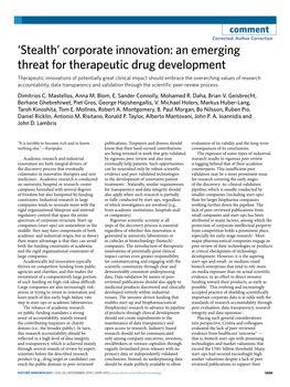An Emerging Threat for Therapeutic Drug Development
