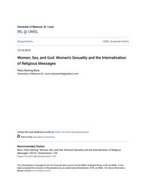 Women, Sex, and God: Women's Sexuality and the Internalization of Religious Messages