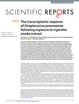 The Transcriptomic Response of Streptococcus Pneumoniae