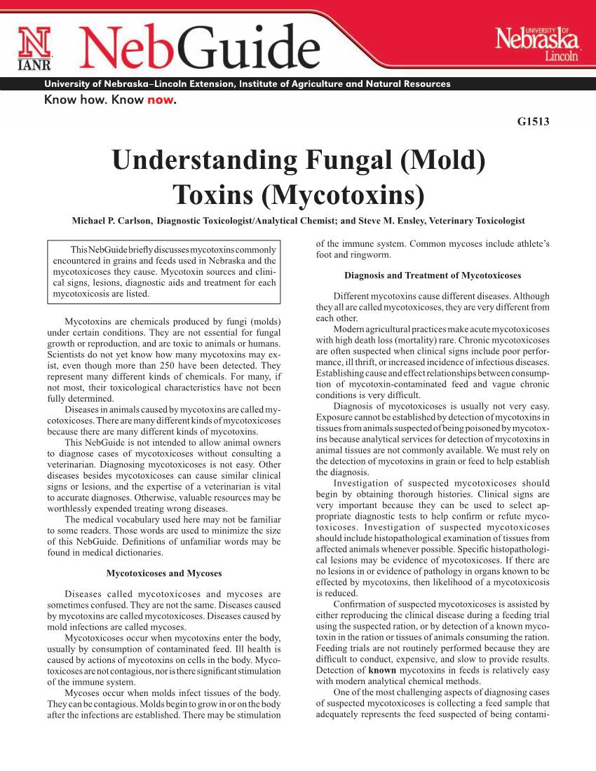 Understanding Fungal (Mold) Toxins (Mycotoxins) Michael P