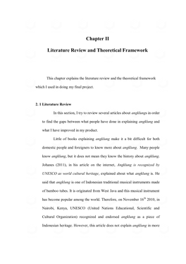 Chapter II Literature Review and Theoretical Framework