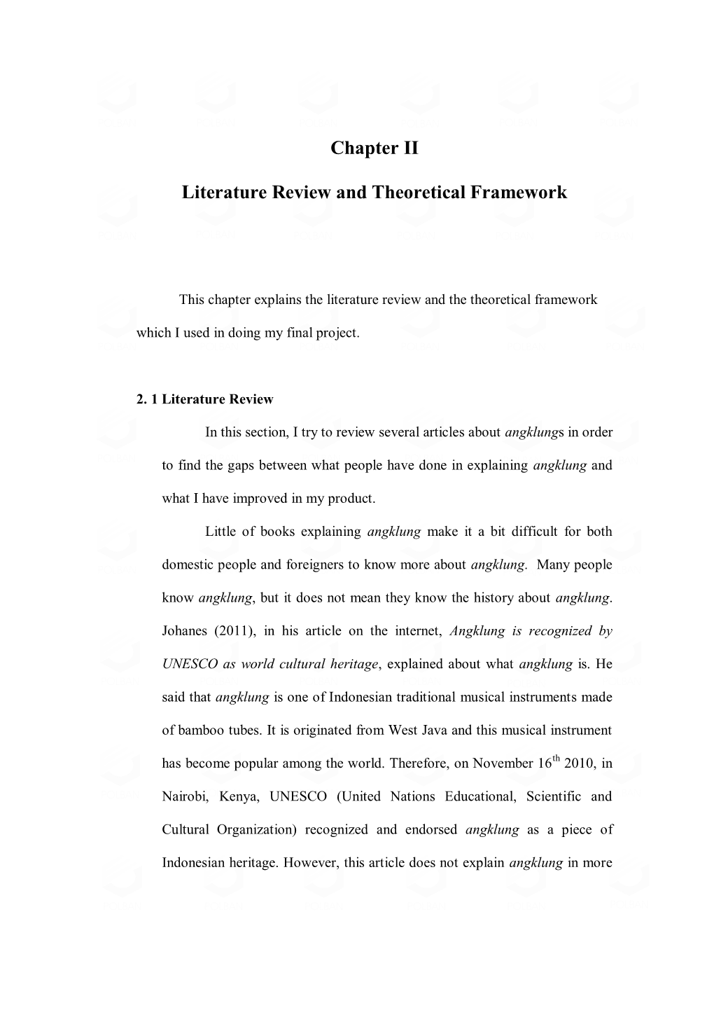 Chapter II Literature Review and Theoretical Framework
