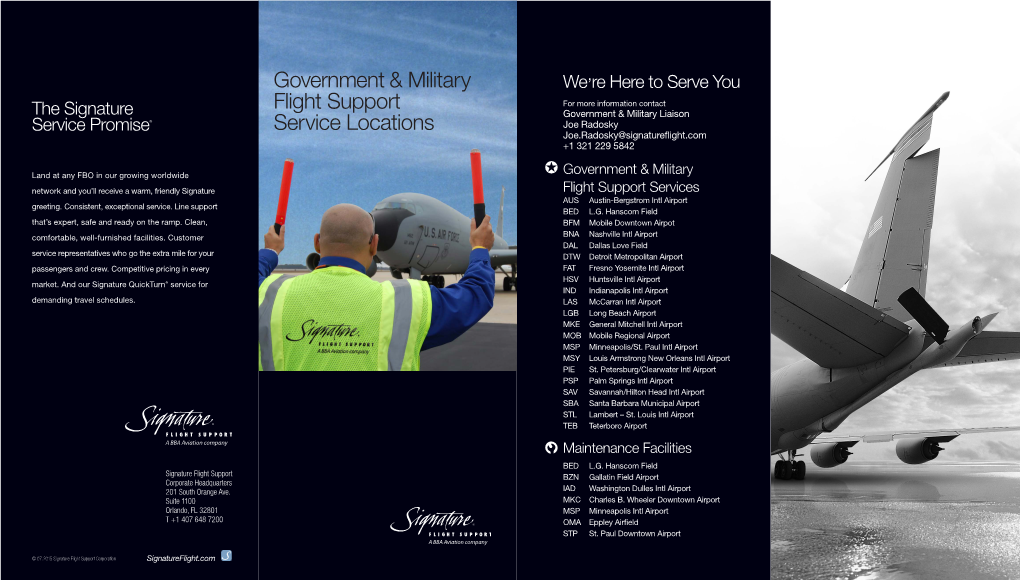 Government & Military Flight Support Service Locations