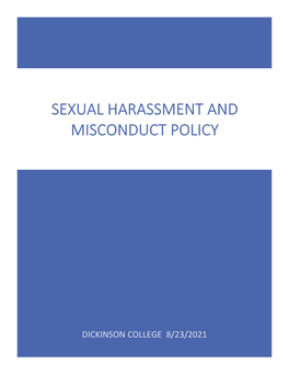 Sexual Harassment and Misconduct Policy