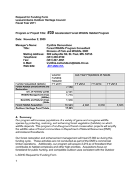 L-SOHC Request for Funding Form 1 Request for Funding Form Lessard