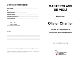 Olivier Charlier (Encerclar L’Opció Que Pertoqui)