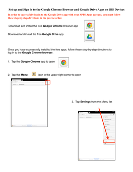 Set up Google Chrome and Google Drive Apps On