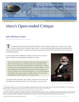 Marx's Open-Ended Critique