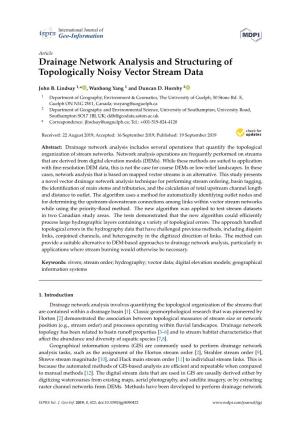Drainage Network Analysis and Structuring of Topologically Noisy Vector Stream Data