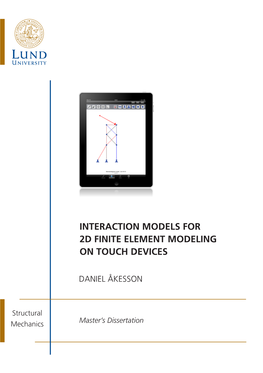 Interaction Models for 2D Finite Element Modeling on Touch Devices