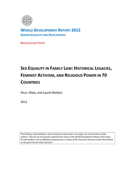 Sex Equality in Family Law: Historical Legacies, Feminist Activism, and Religious Power in 70 Countries