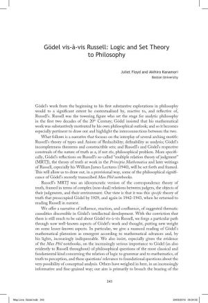 Logic and Set Theory to Philosophy