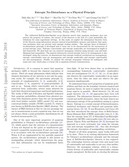 Entropic No-Disturbance As a Physical Principle