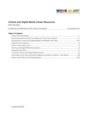 Cinema and Digital Media Career Resources (Film Studies)