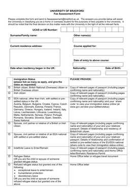 Download Fee Assessment Form (, 122
