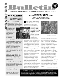 Bulletin CHINESE HISTORICAL SOCIETY of AMERICA | MARCH APRIL 2006 | VOL