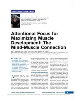 Attentional Focus for Maximizing Muscle Development: the Mind-Muscle Connection