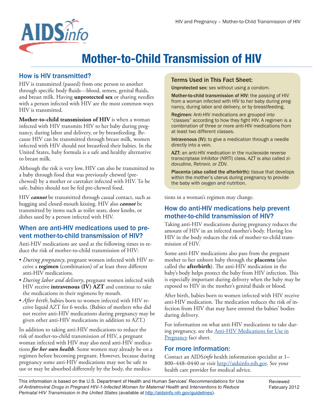 Mother-To-Child Transmission of HIV