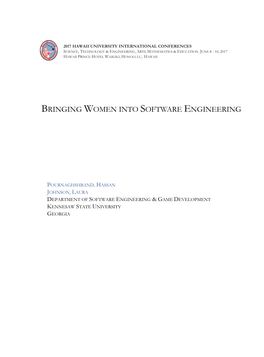Bringing Women Into Software Engineering