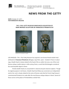 News from the Getty