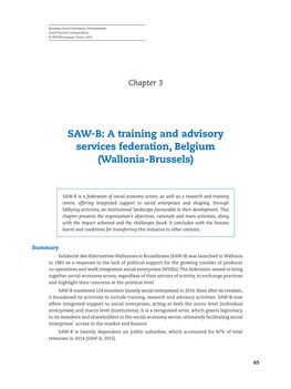 SAW-B: a Training and Advisory Services Federation, Belgium (Wallonia-Brussels)