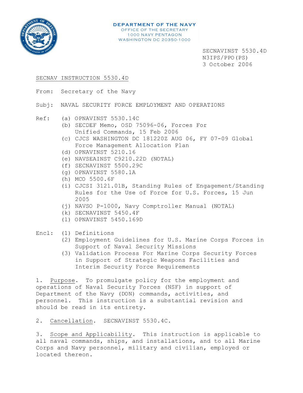 Naval Security Force Employment and Operations