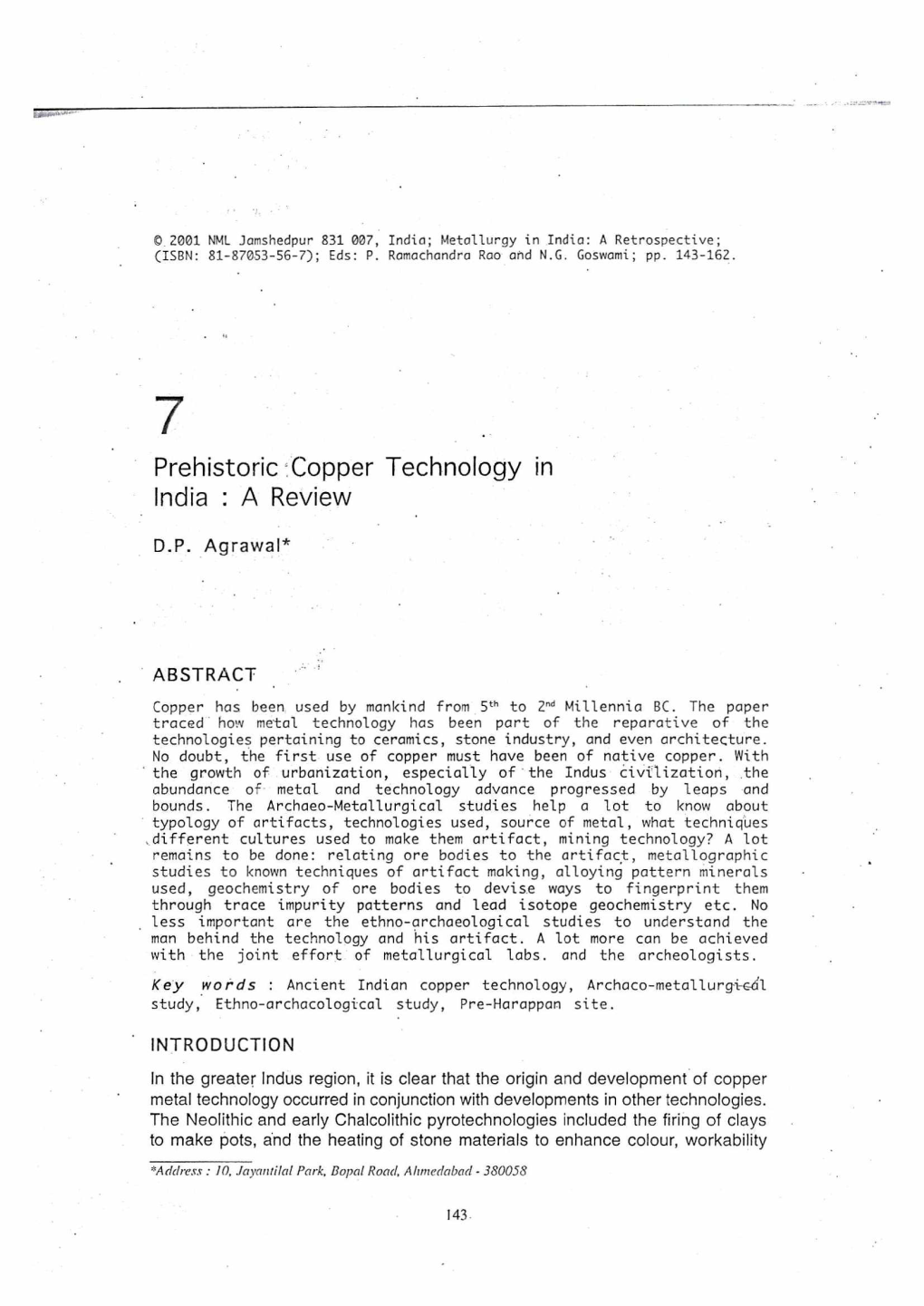 Copper Technology in India : a Review