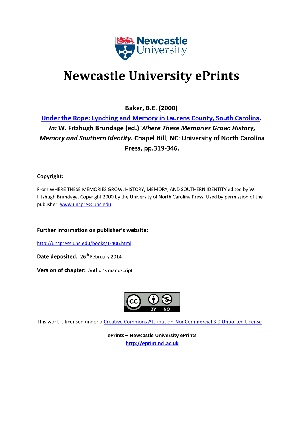 Newcastle University Eprints