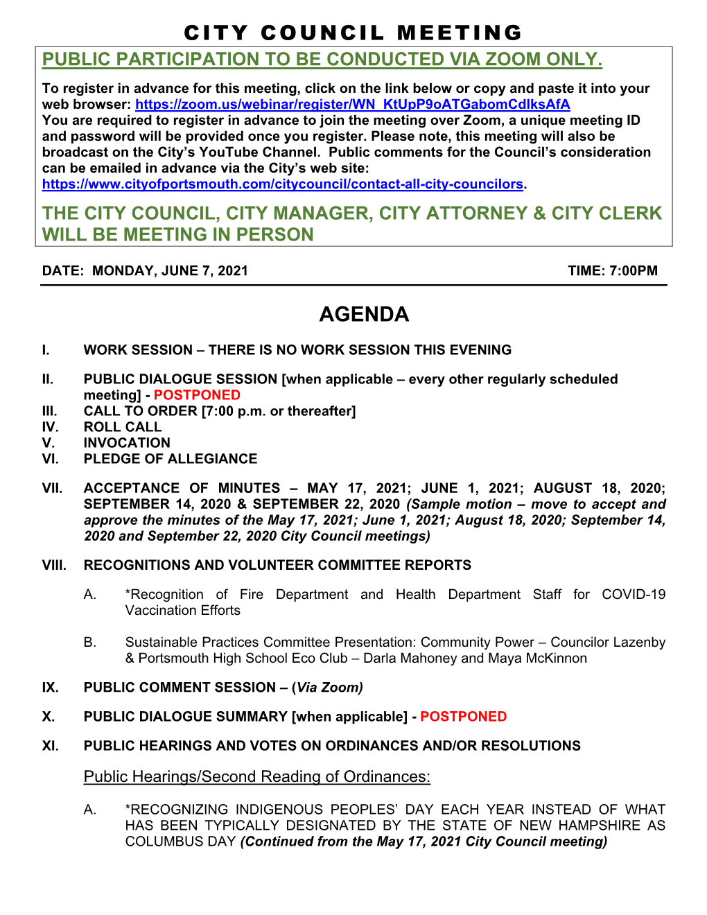 City Council Meeting Agenda Request Please Put This Under My Name